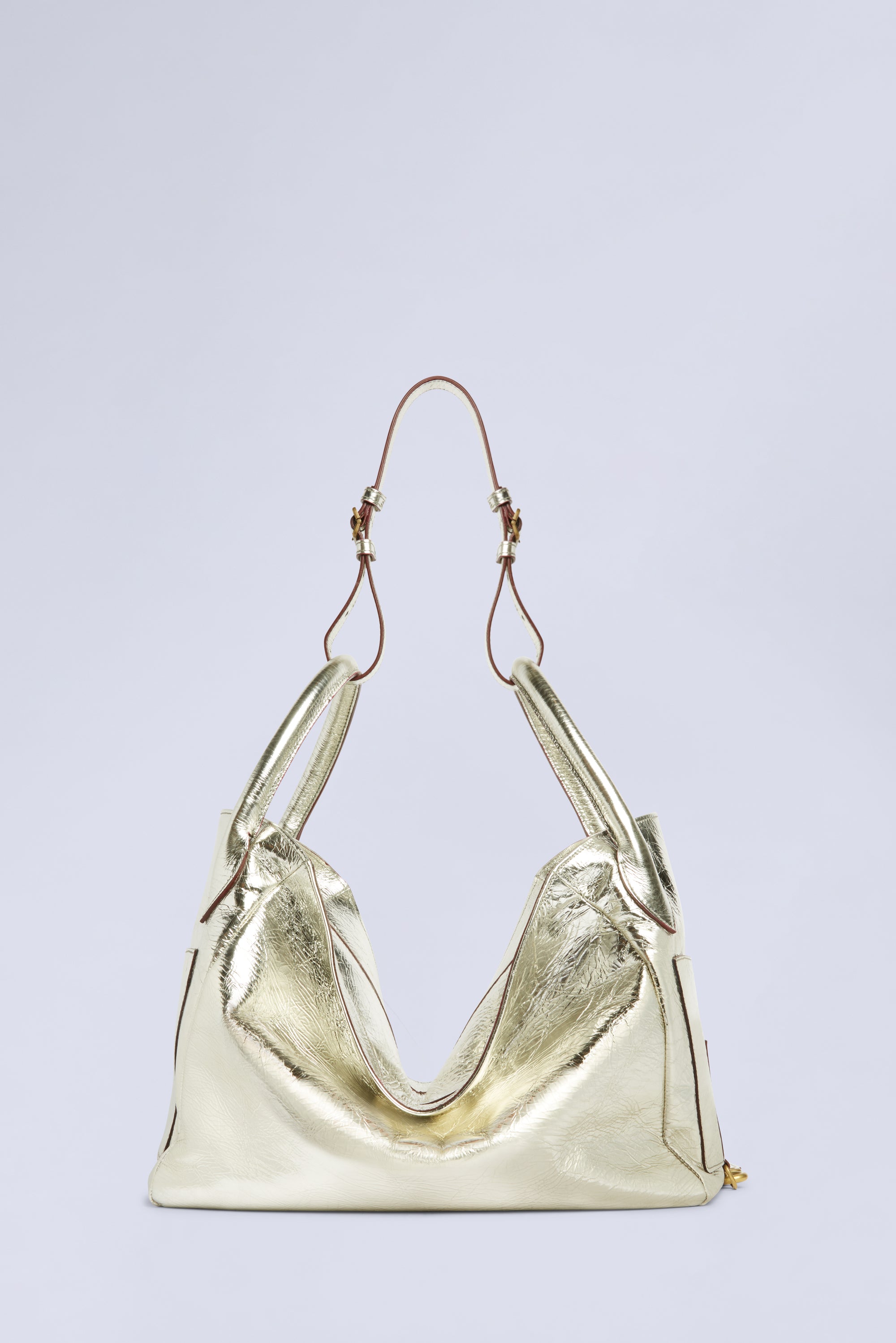 Grand sac à bandoulière en cuir - Argento Fantasia
