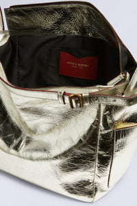 Grand sac à bandoulière en cuir - Argento Fantasia