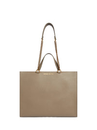 Grand sac tote en cuir - Nude