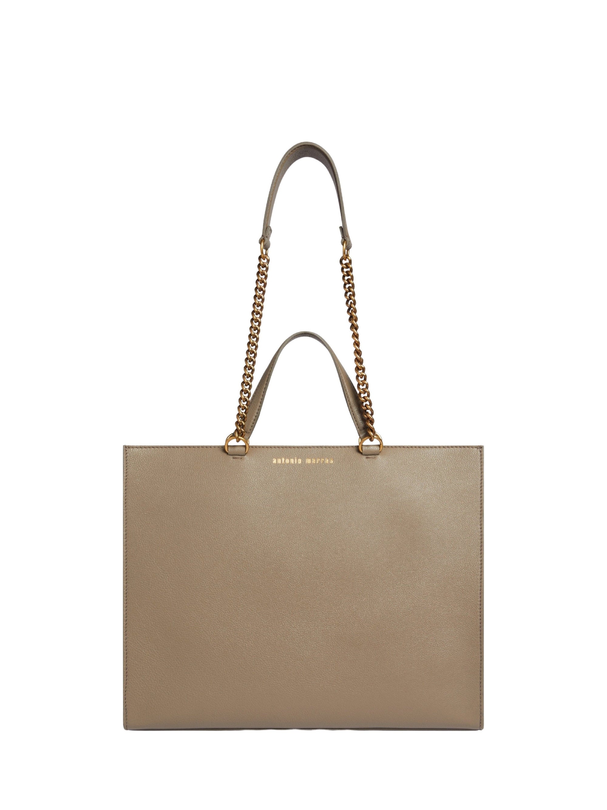 Grand sac tote en cuir - Nude