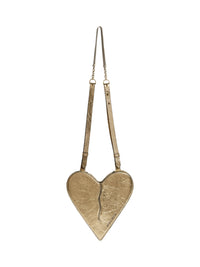 Sac à bandoulière cœur laminé en cuir - Oro