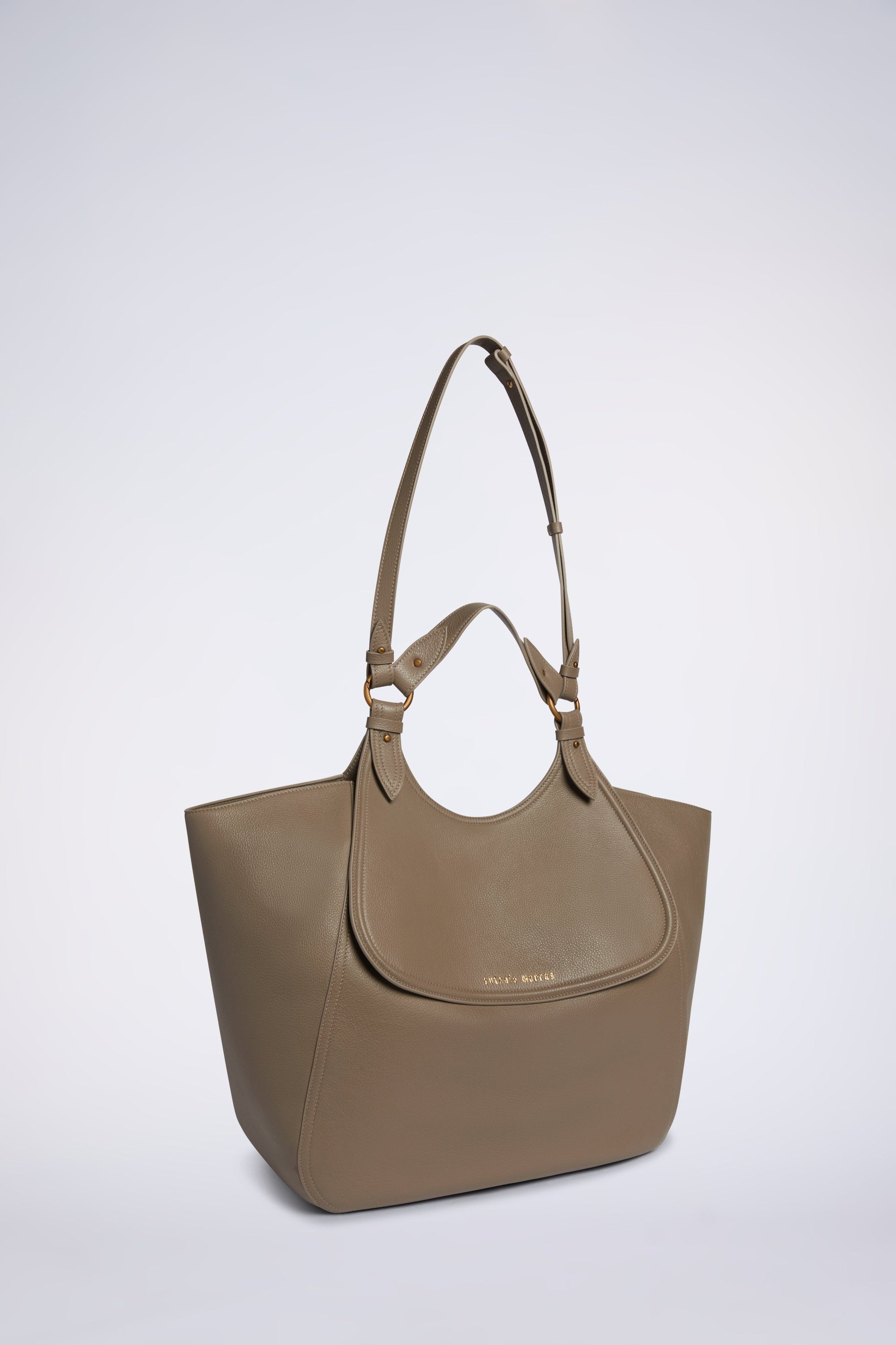Grand sac timbora en cuir - Nude