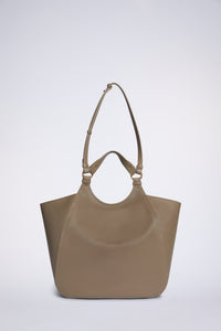 Grand sac timbora en cuir - Nude