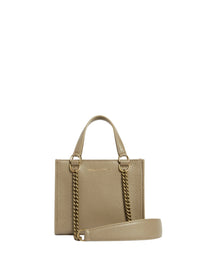Petit sac tote en cuir - Nude