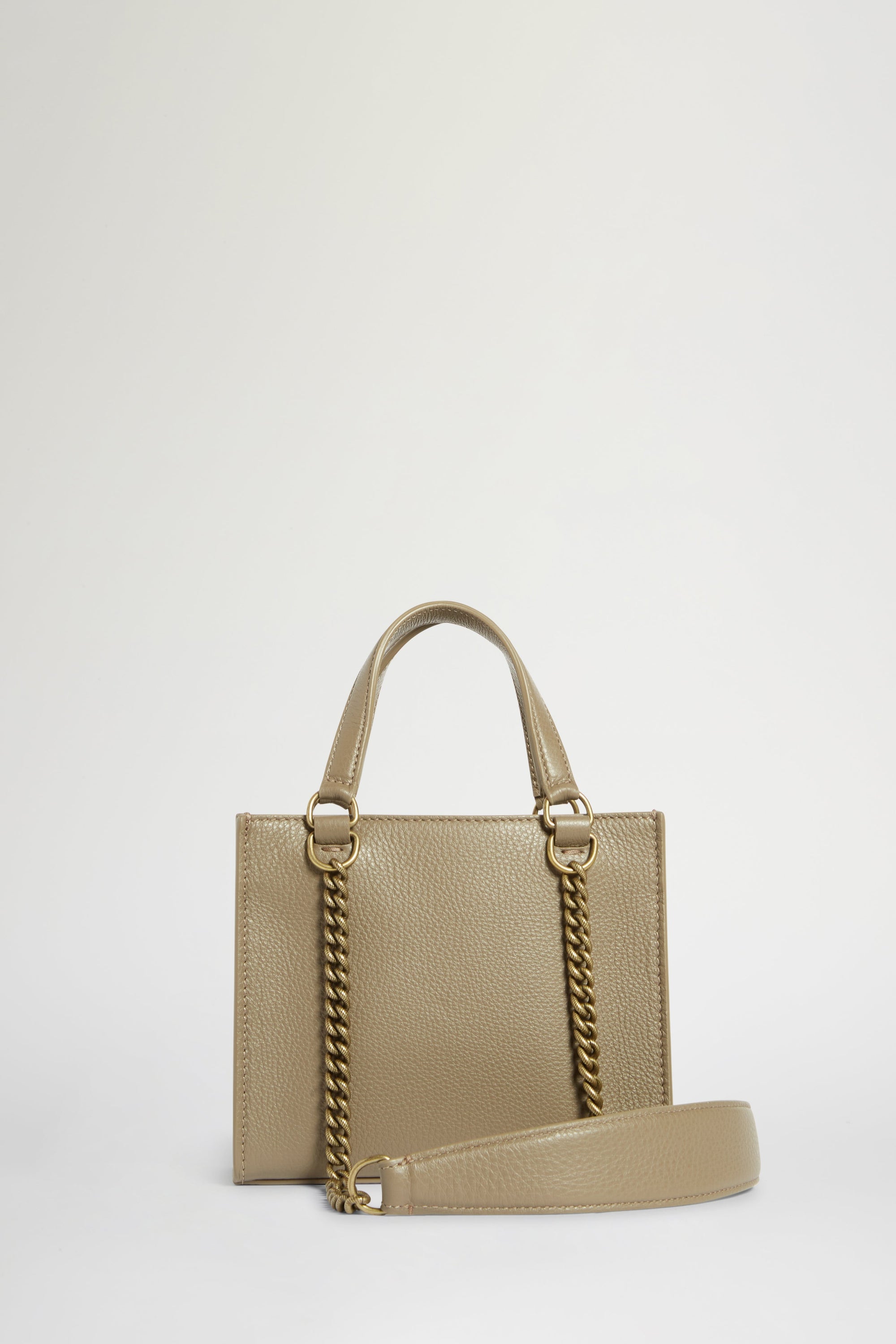 Petit sac tote en cuir - Nude