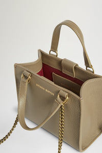 Petit sac tote en cuir - Nude