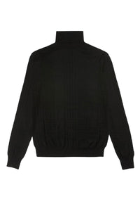 Pull à motif texturé en laine mélangé - Noir & Gris