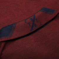 Pull zippé à col en laine côtelée - Bordeaux & Bleu