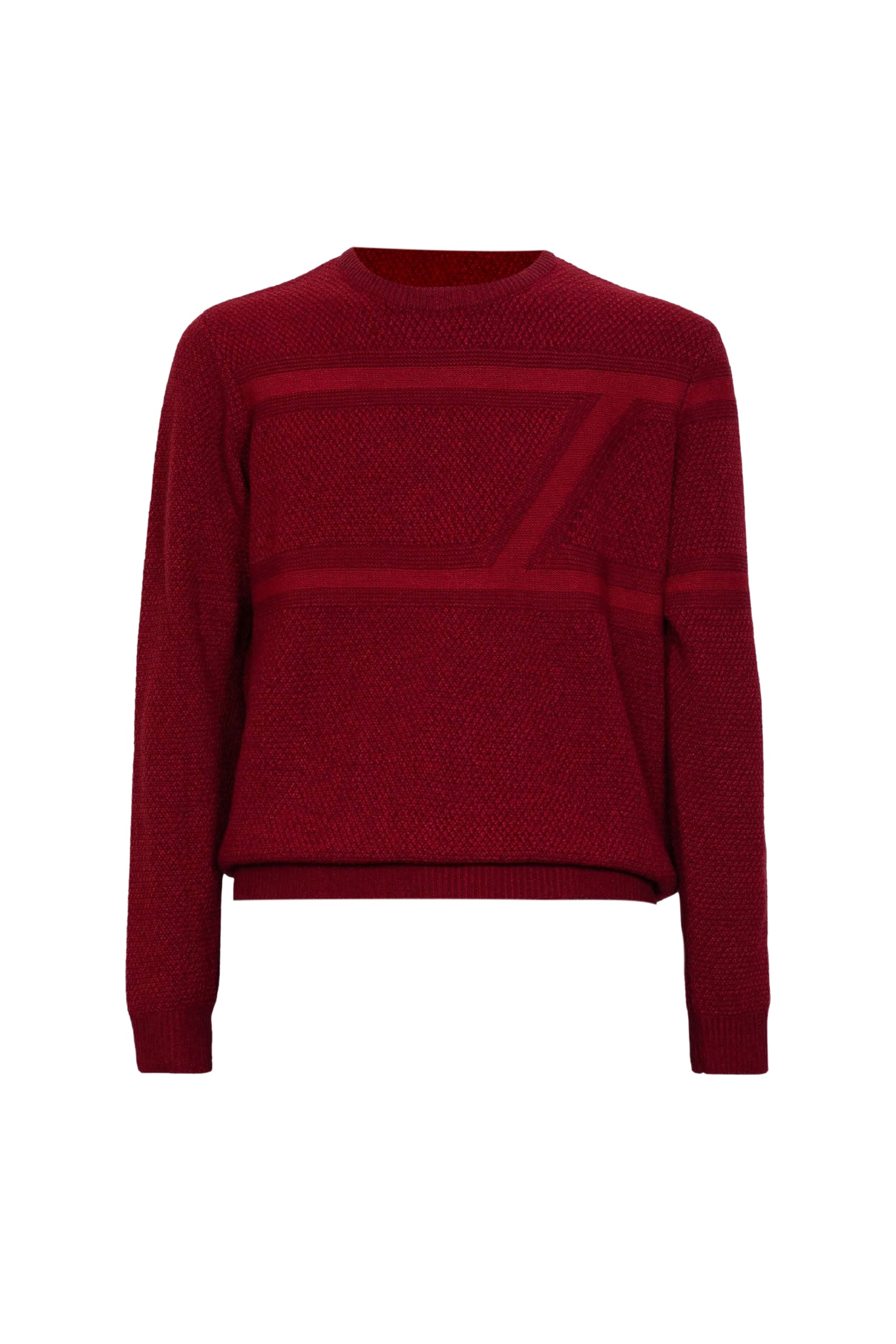 Pull à motifs texturés en laine - Bordeaux