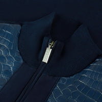 Cardigan zippé en soie - Bleu