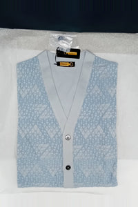 Cardigan à motifs en soie - Bleu