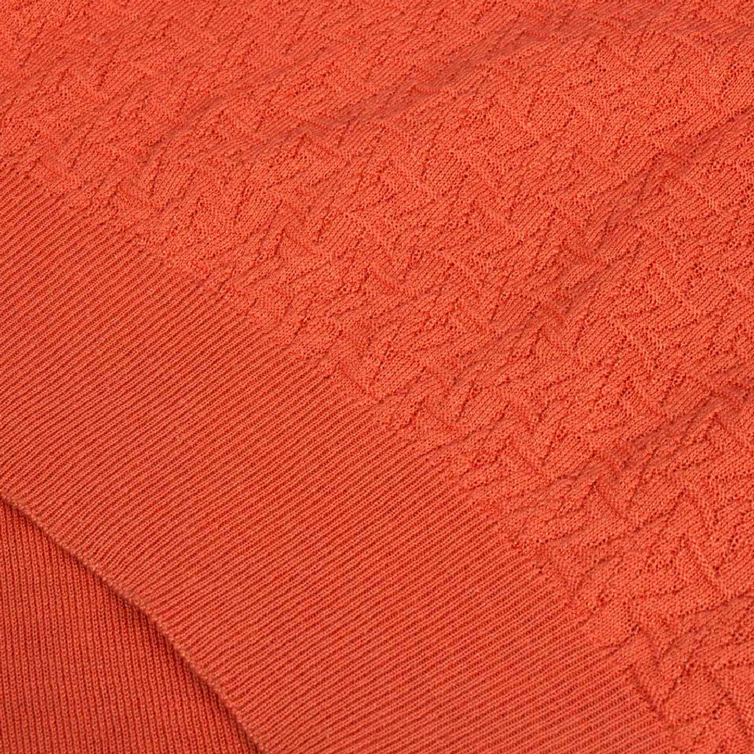 Polo à motif géométrique en soie - Cuivre