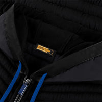 Gilet à capuche en laine - Noir & Bleu