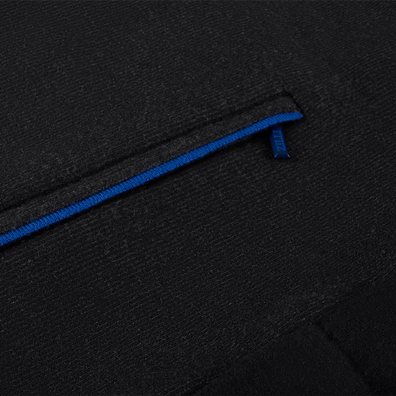Gilet à capuche en laine - Noir & Bleu