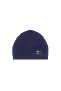 Bonnet à écusson rectangulaire en cachemire - Bleu