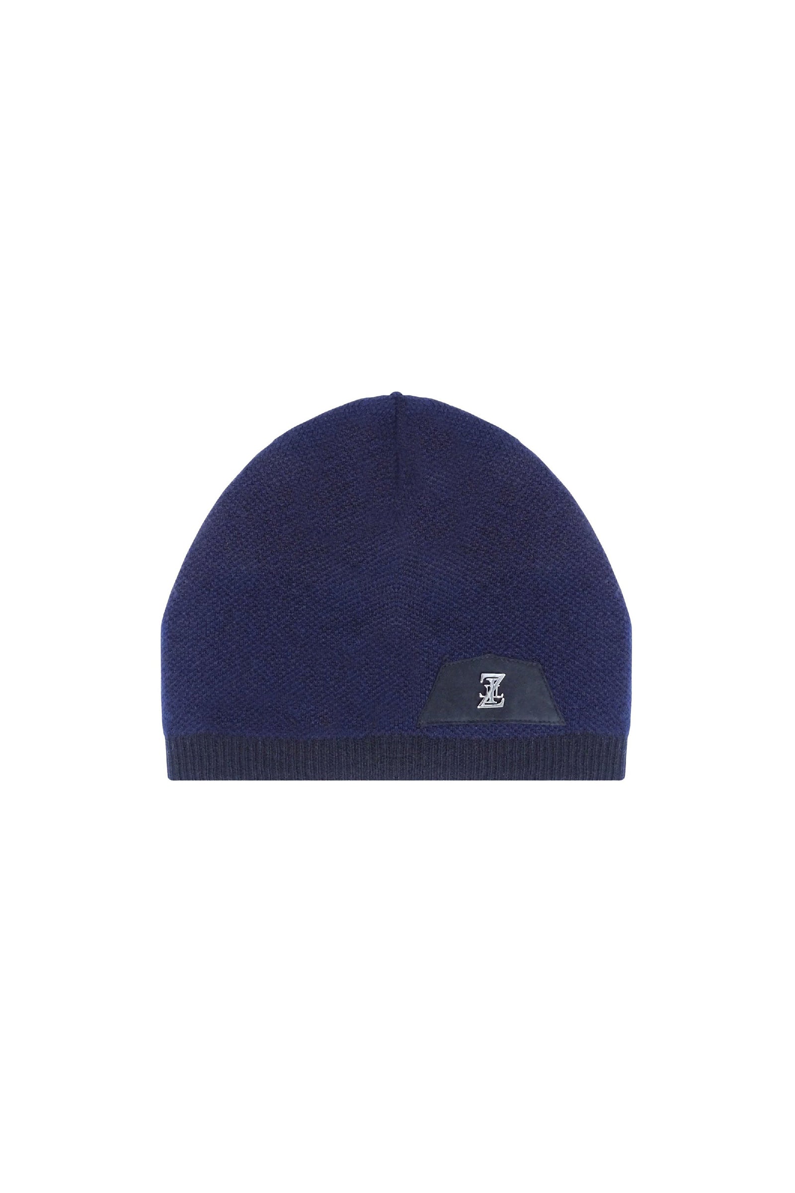 Bonnet à écusson rectangulaire en cachemire - Bleu
