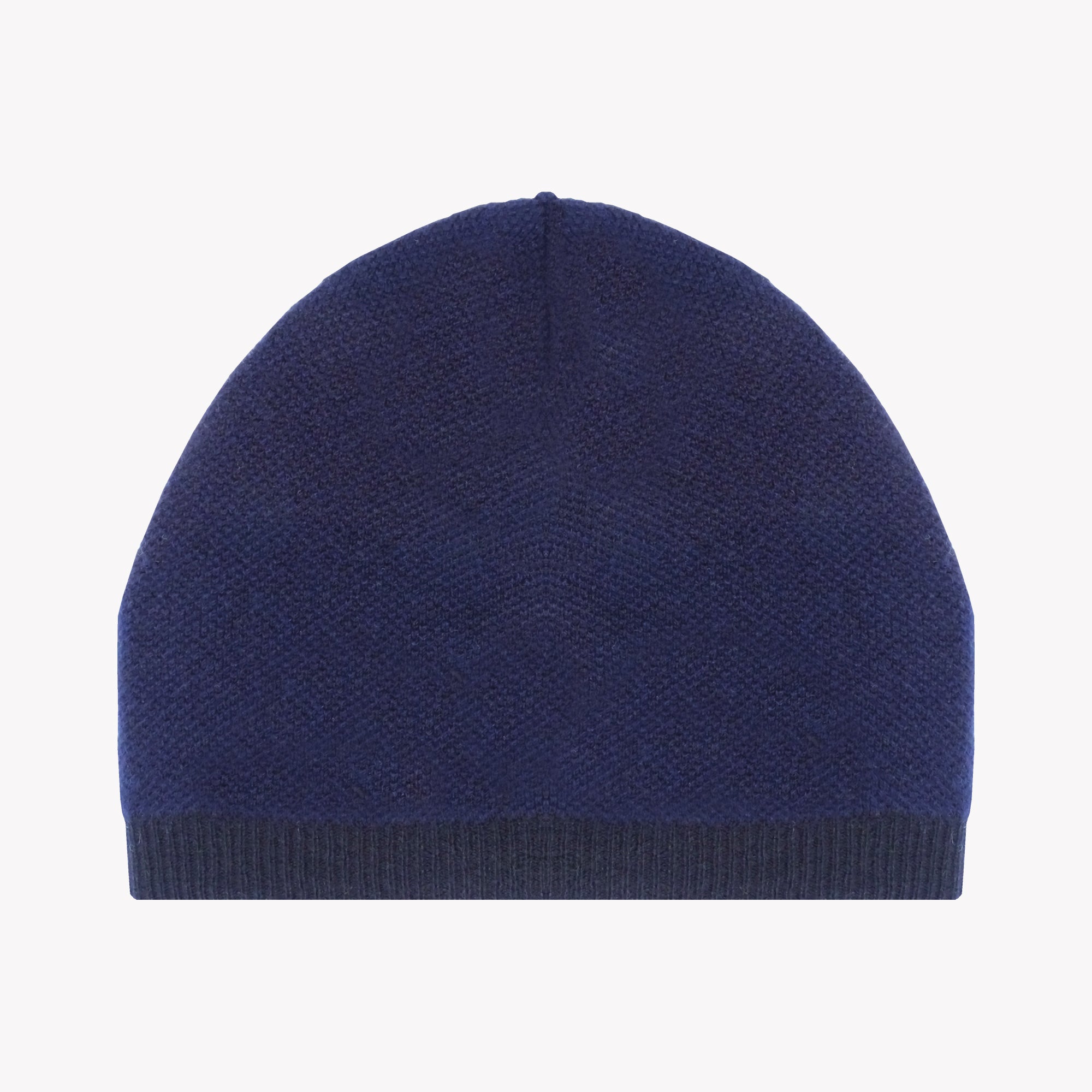 Bonnet à écusson rectangulaire en cachemire - Bleu