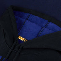 Sweat à capuche avec motif floqué en laine - Noir & Bleu
