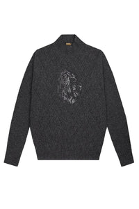 Pull à col roulé en laine - Gris