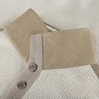 Pull zippé empiècem en cachemire - Beige & Camel