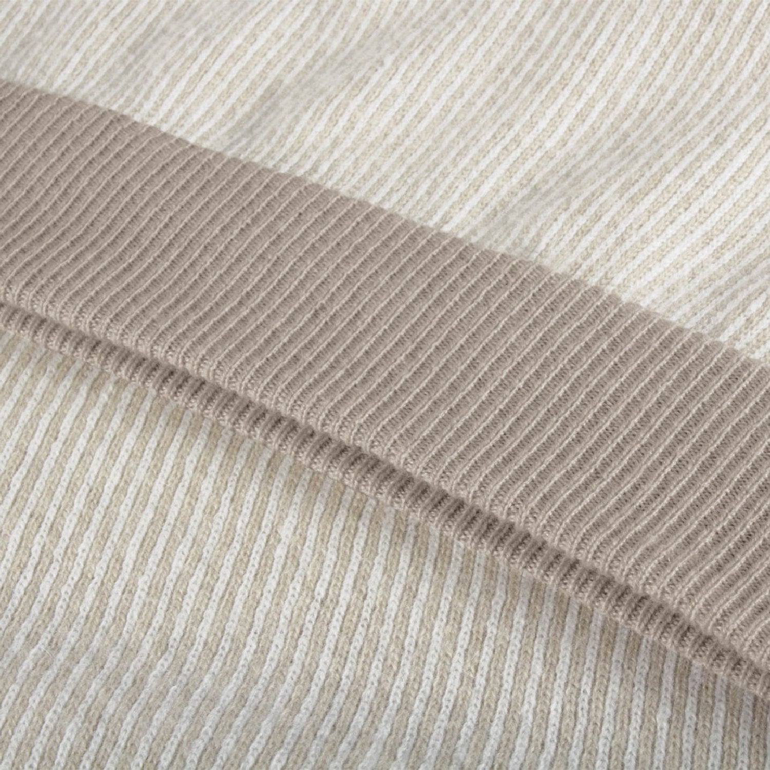 Pull zippé empiècem en cachemire - Beige & Camel