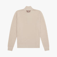 Pull jacquard zippé en cachemire - Écru