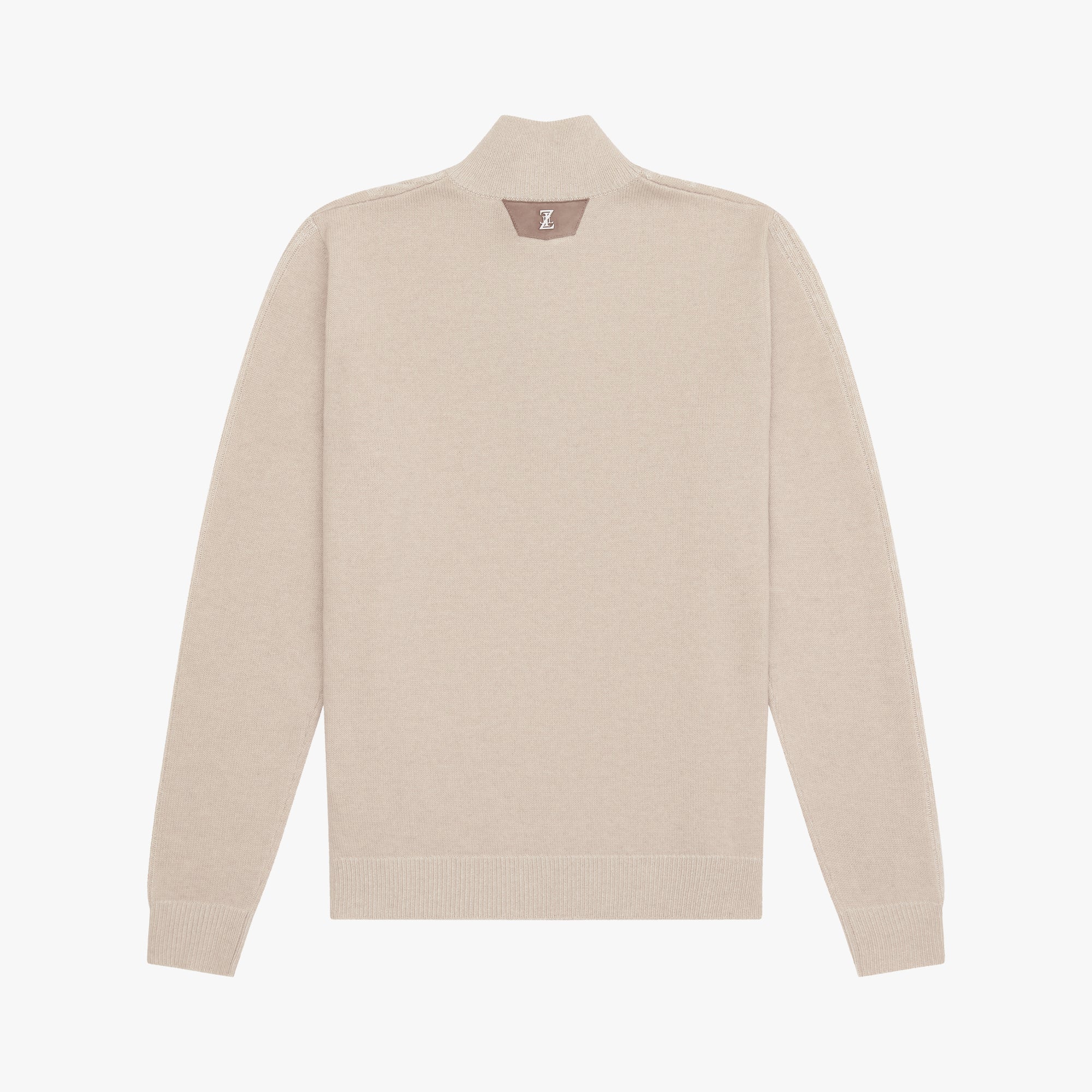 Pull jacquard zippé en cachemire - Écru