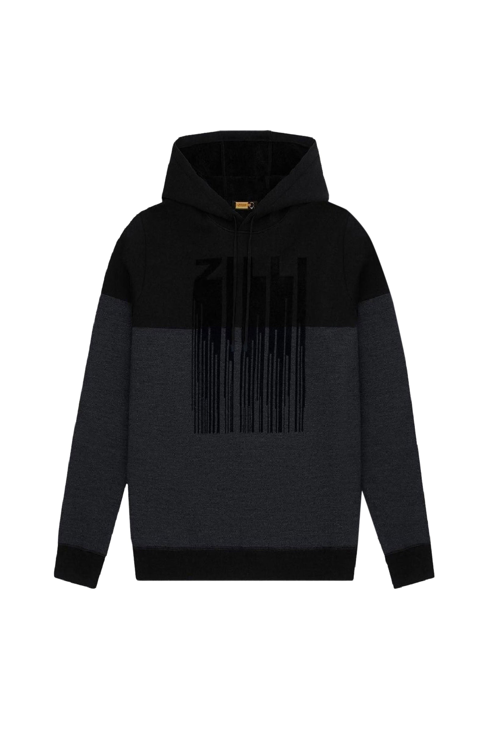 Sweatshirt à motif graphique en laine - Noir & Gris