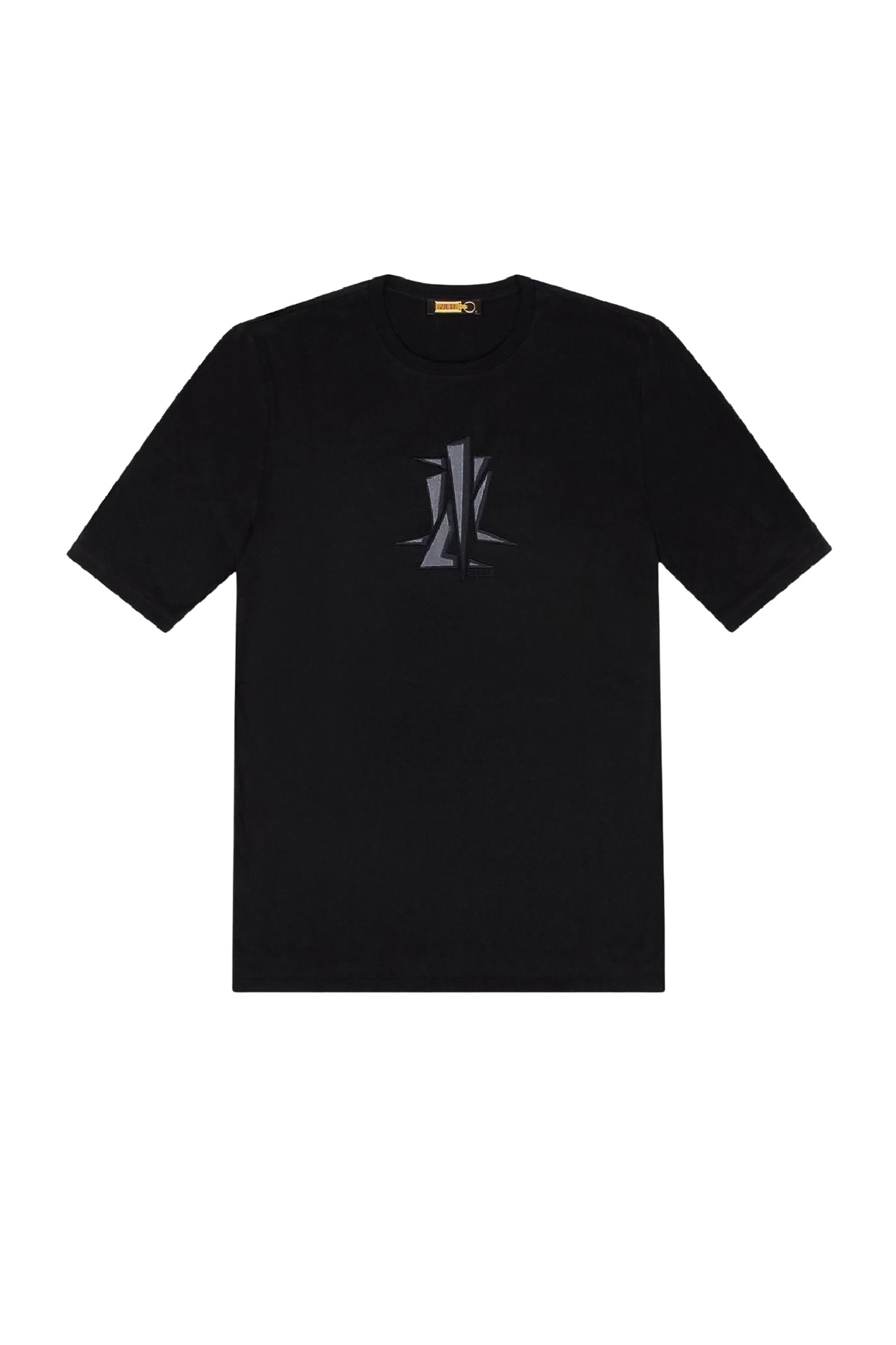 T-shirt à motif géométrique brodé - Noir