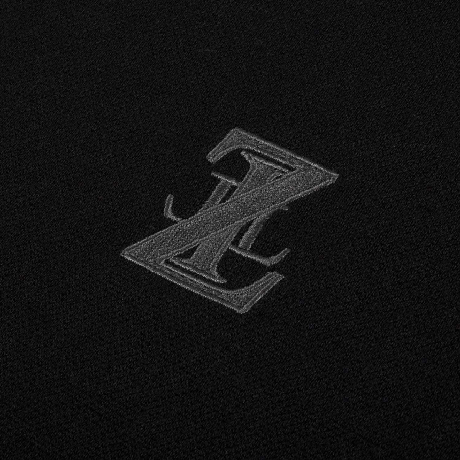 Pull zippé maille texturée en laine - Noir & Gris