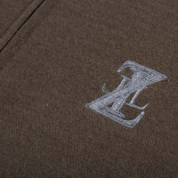 Zipped jumper with wool trim - Brown & Grey
