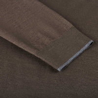 Zipped jumper with wool trim - Brown & Grey