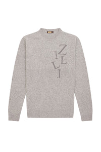Pull à inscription en laine - Gris