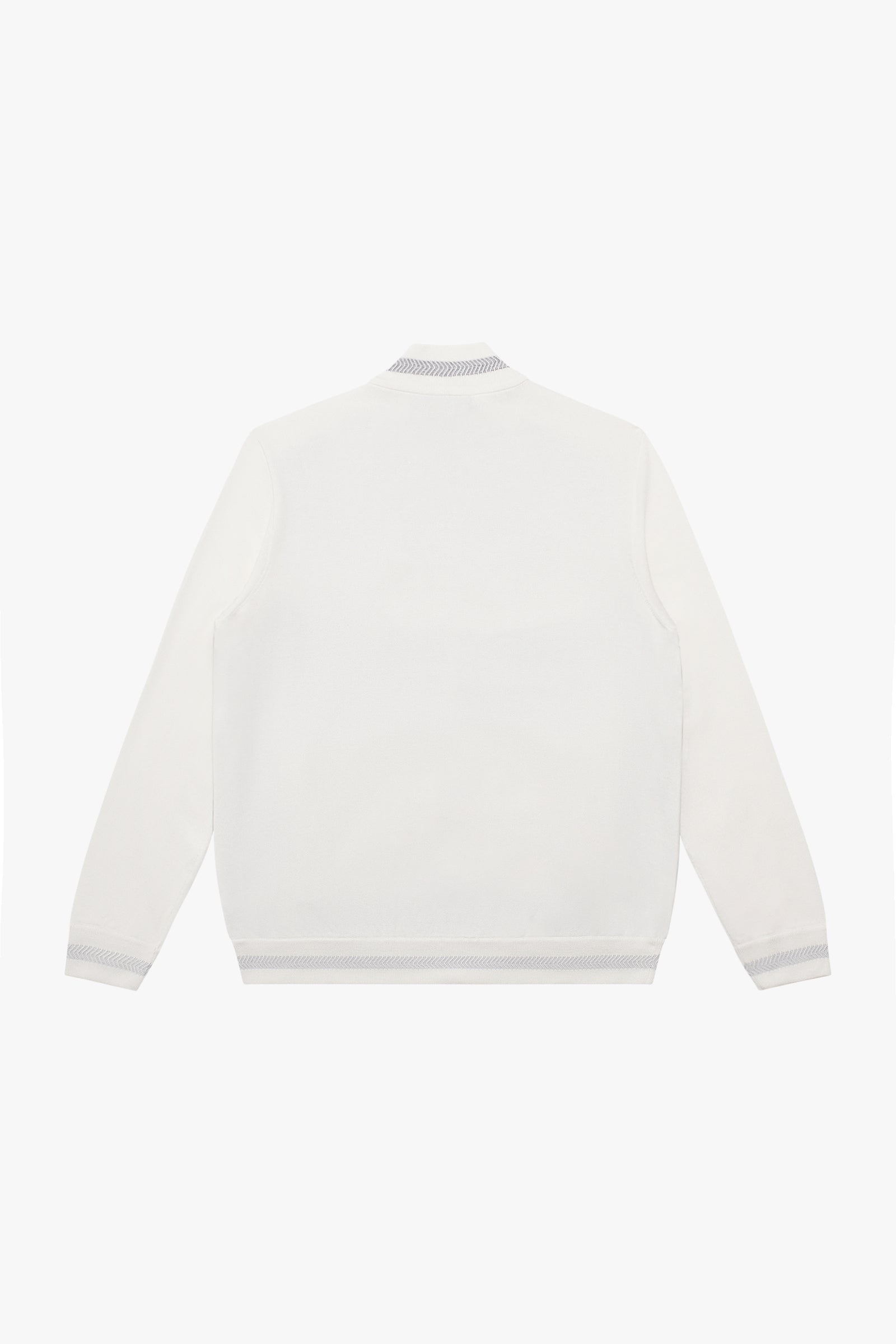 Ribbed herringbone bomber in silk - White & Grey