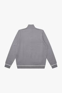 Blouson à motif géométrique en soie - Gris & Blanc