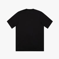 T-shirt à logo brodé et col rond côtelé - Noir