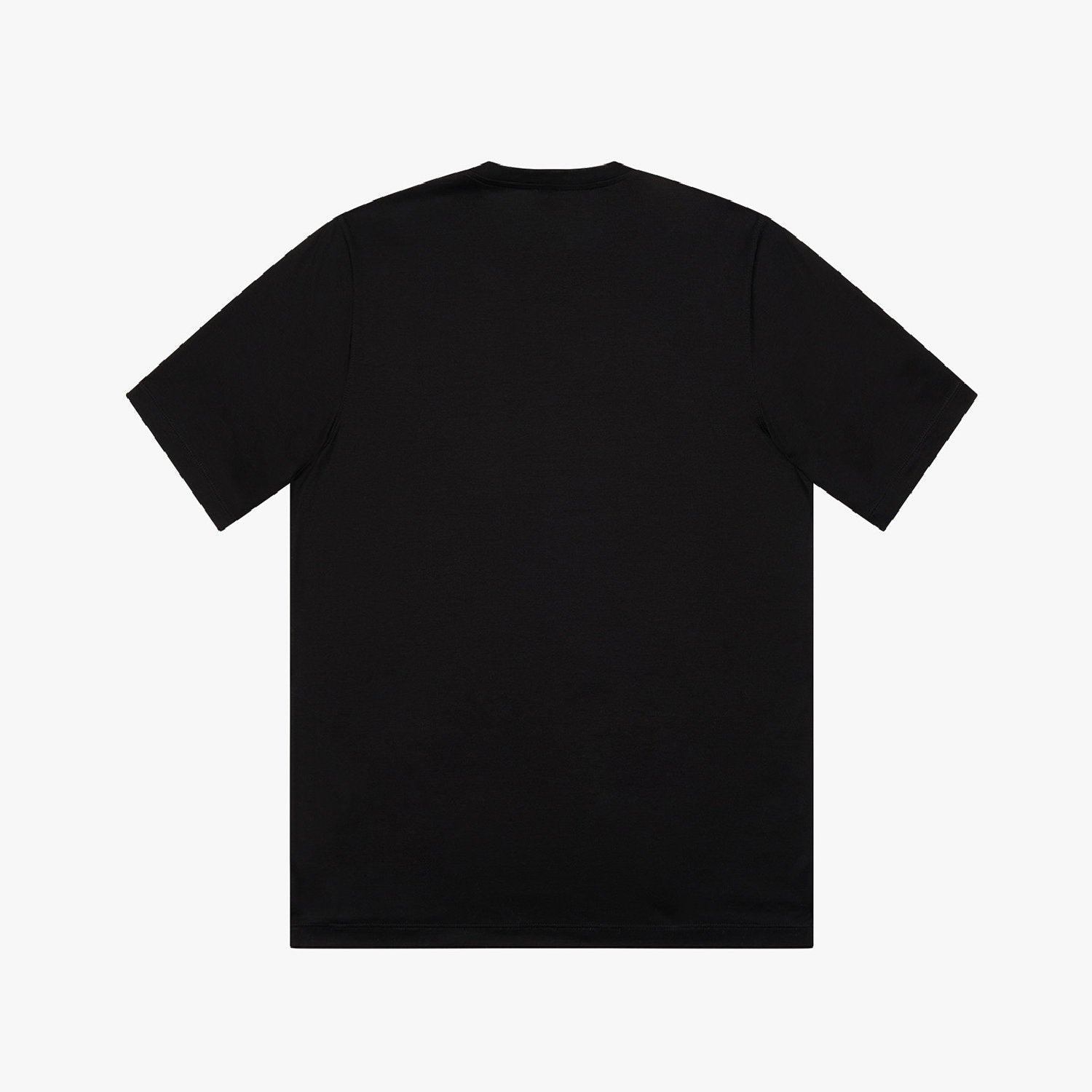T-shirt à logo brodé et col rond côtelé - Noir