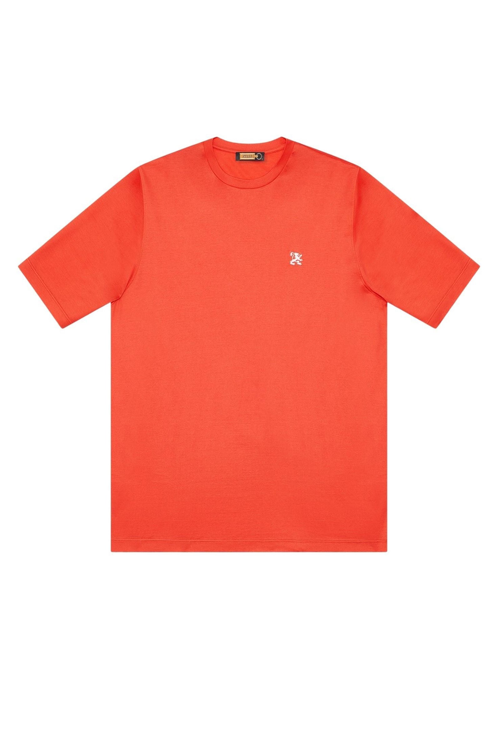 T-shirt à manches courtes avec motif brodé - Orange