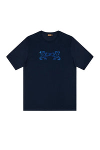 T-shirt à broderie - Bleu