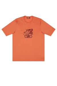 T-shirt à motif imprimé - Orange