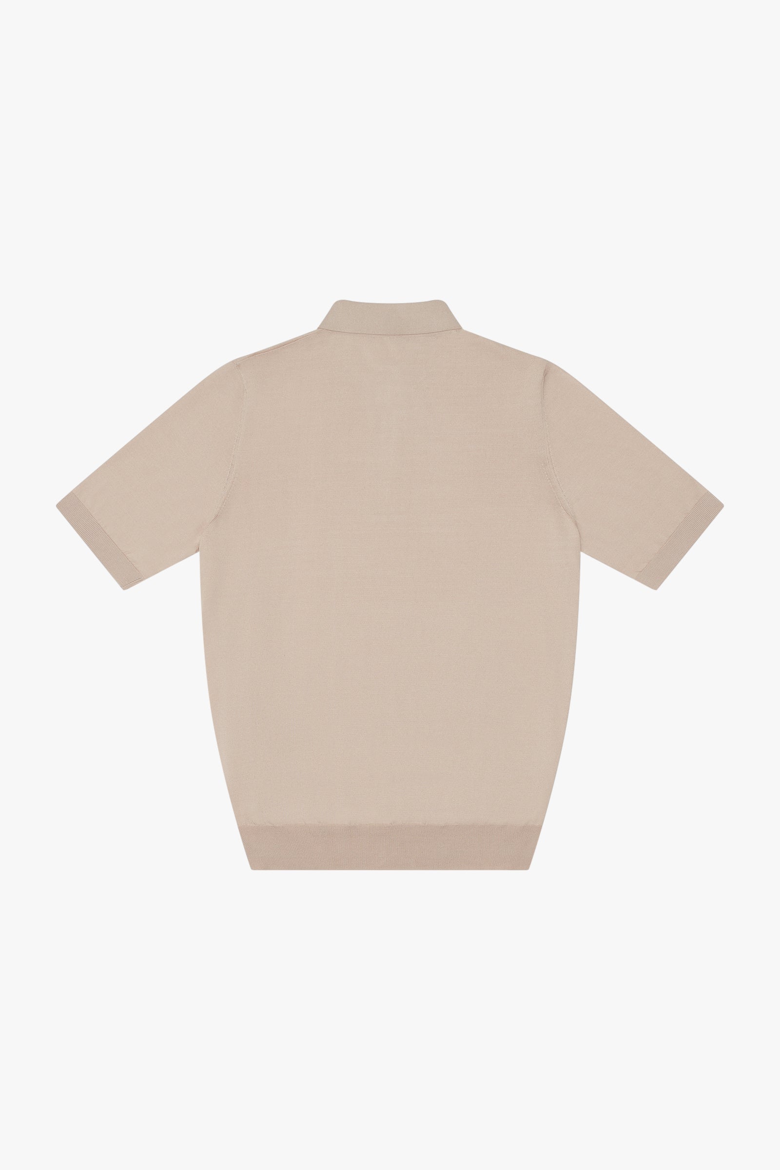 Graphic silk polo shirt - Beige & White
