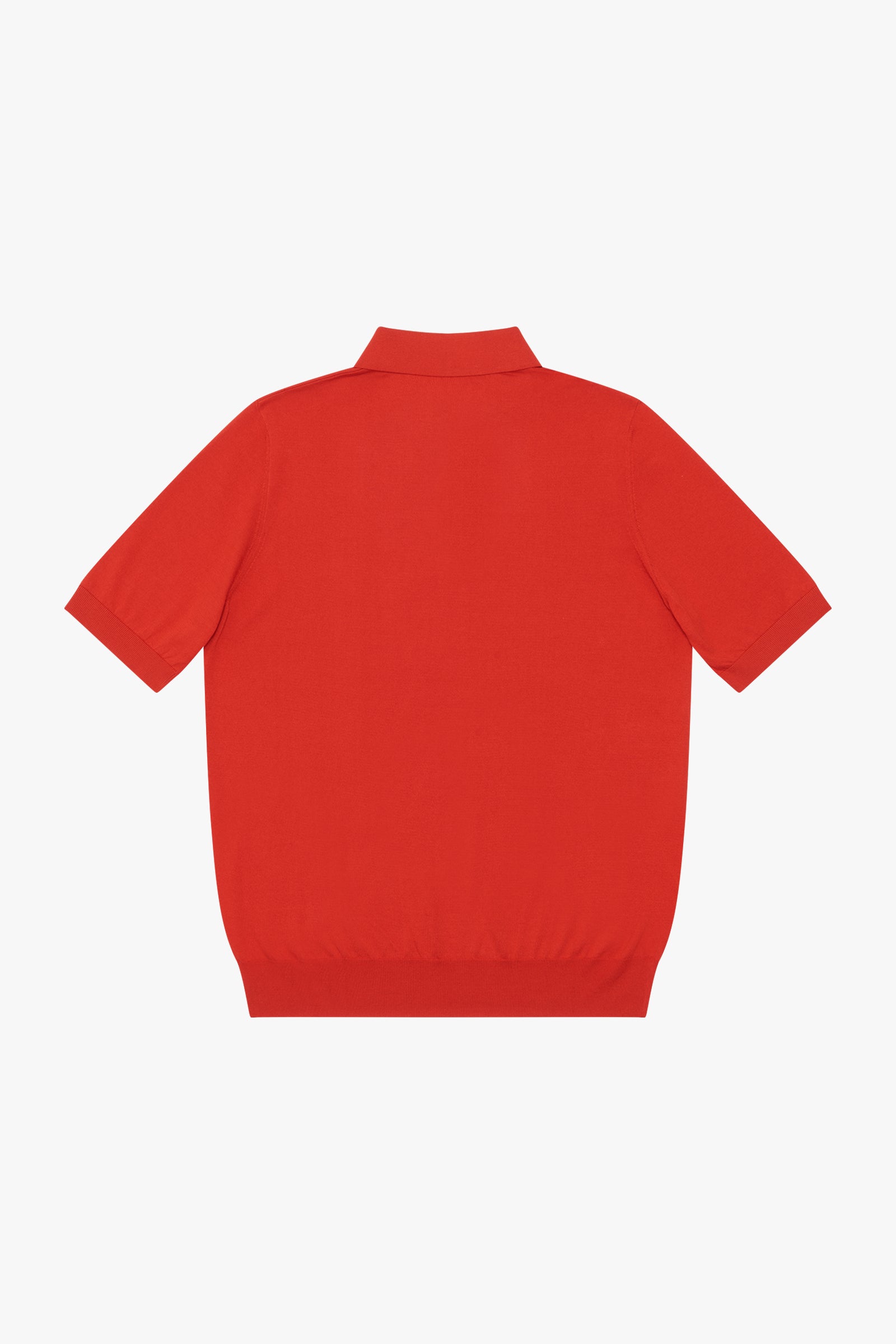 Striped silk blend polo shirt - Red