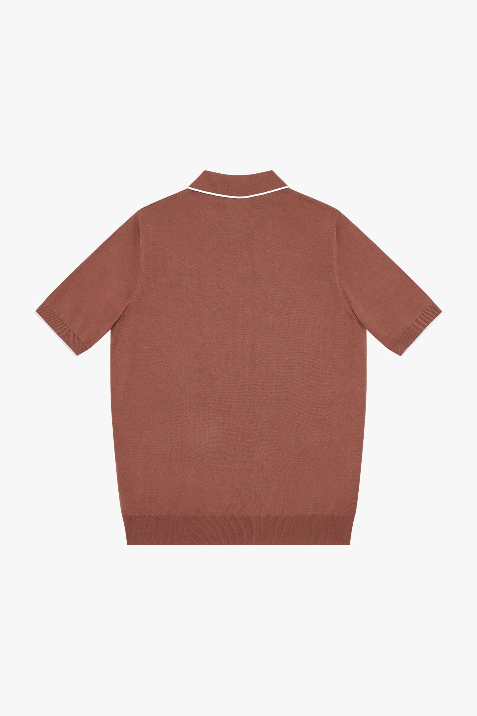 Textured silk blend polo shirt - Copper