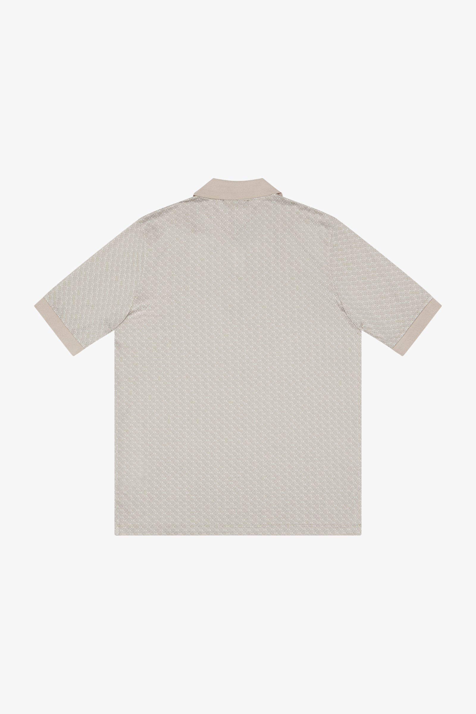 Polo à motif géométrique en soie mélangée - Beige