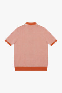 Silk zip polo shirt - Orange