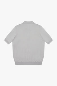 Geometric silk zip polo shirt - Grey