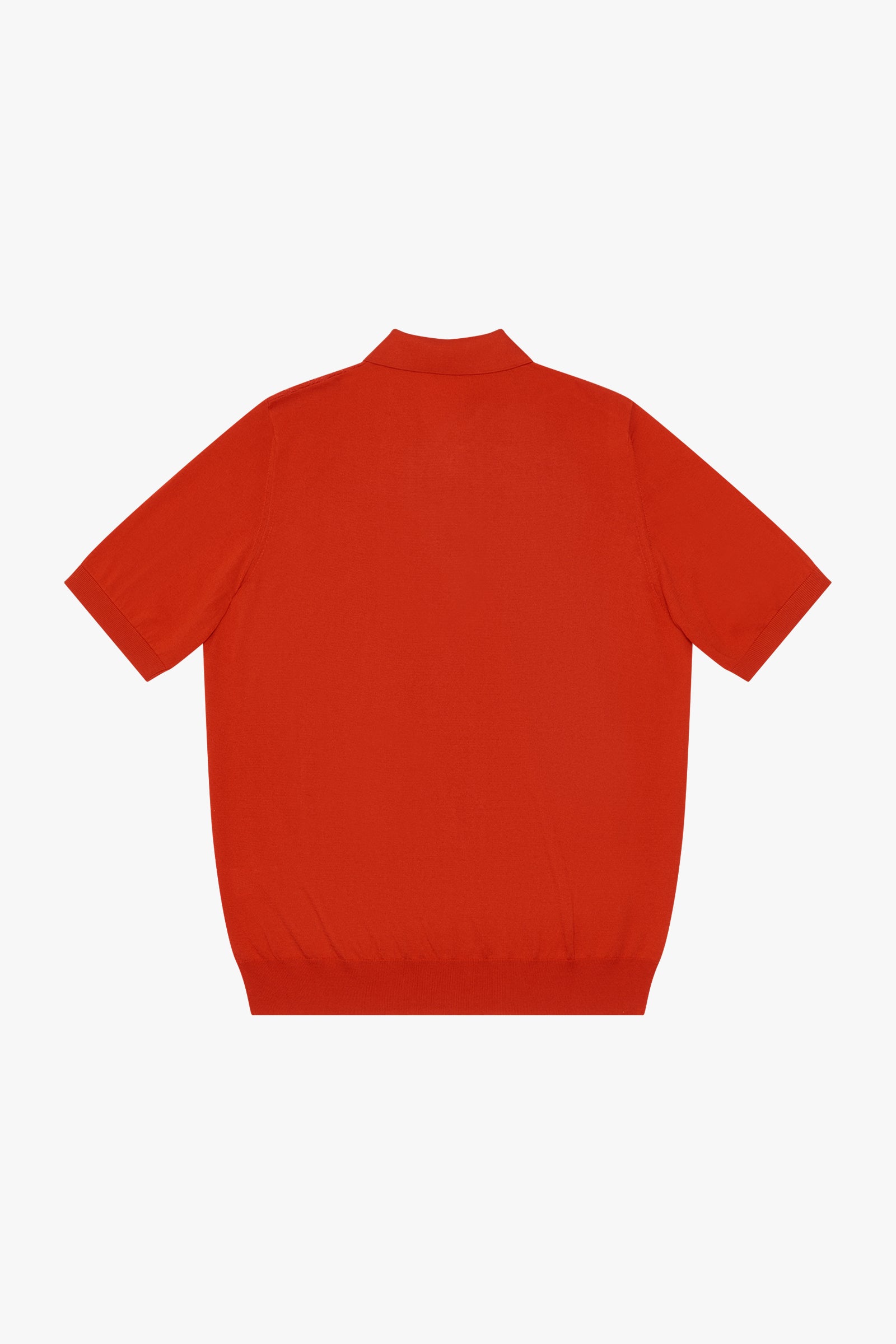 Polo à motif texturé zippé en soie - Orange