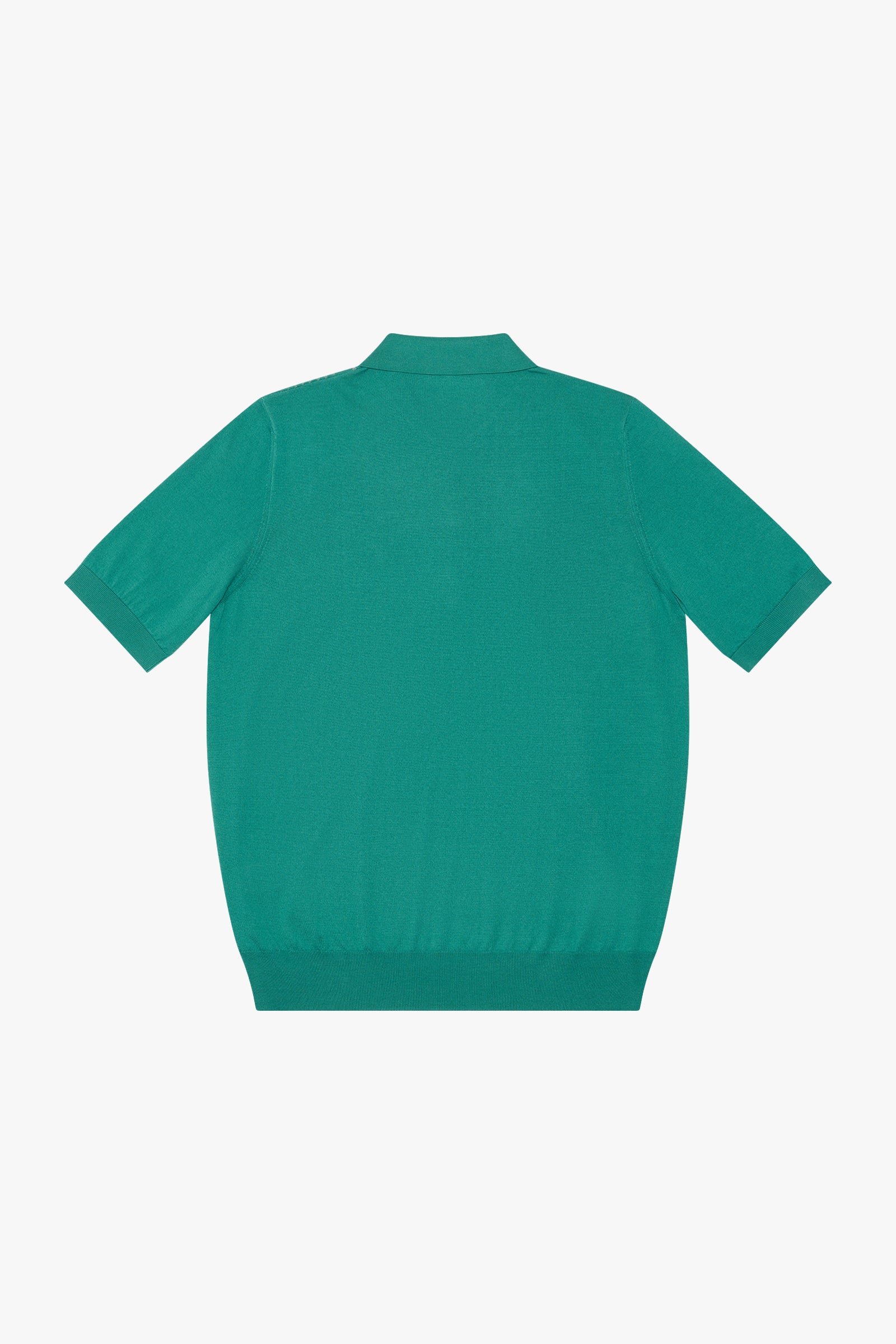 Polo à motif géométrique tissé en soie - Vert