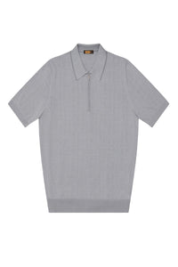 Polo à motif en soie - Gris