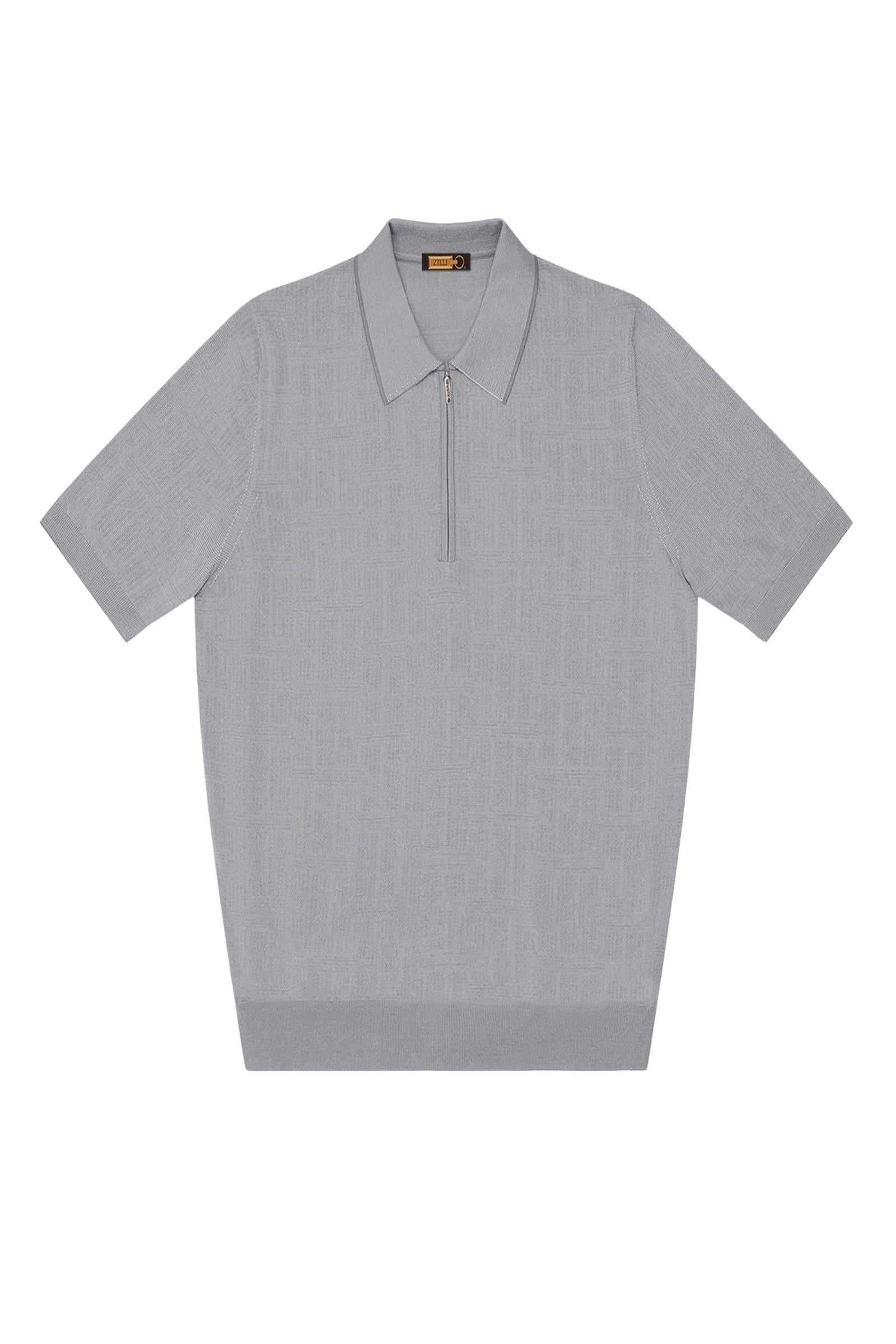 Polo à motif en soie - Gris